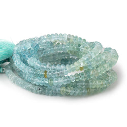 6.5mm Shaded Aquamarine Plain Rondelle Beads 16 inch 115 pieces AA (ONLINE ORDER ONLY)