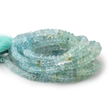 6.5mm Shaded Aquamarine Plain Rondelle Beads 16 inch 115 pieces AA (ONLINE ORDER ONLY)