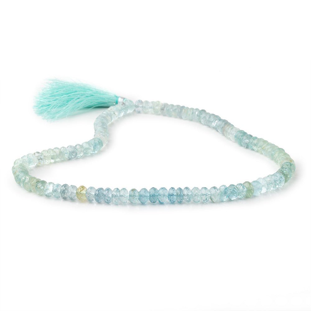 6.5mm Shaded Aquamarine Plain Rondelle Beads 16 inch 115 pieces AA (ONLINE ORDER ONLY)