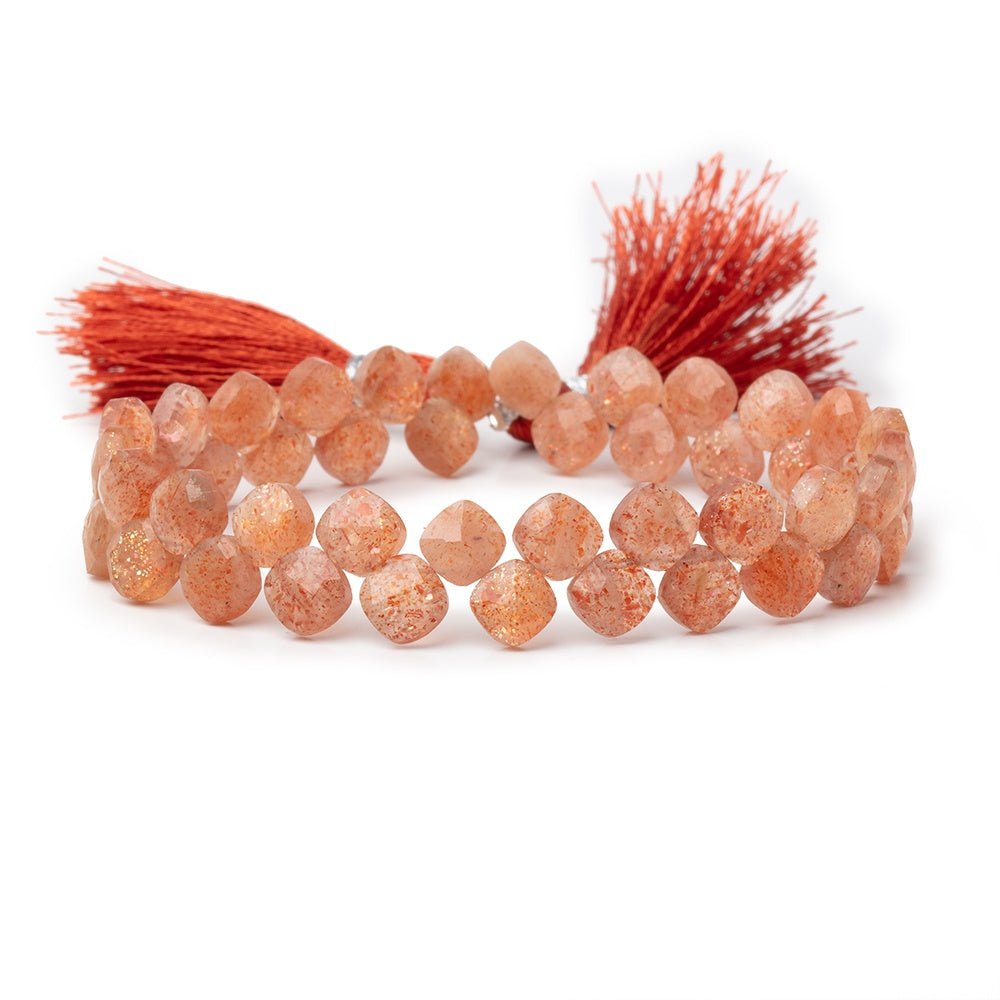 6.5mm Sunstone Corner Drilled Pillow Beads 7.5 inch 45 pieces (ONLINE ORDER ONLY)