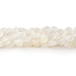 6.5mm White Chalcedony Faceted Coin Beads 13 inch 50 pieces (ONLINE ORDER ONLY)