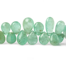 6.5x5-11.5x7.5mm Colombian Emerald plain pears 8 inch 59 beads (ONLINE ORDER ONLY)