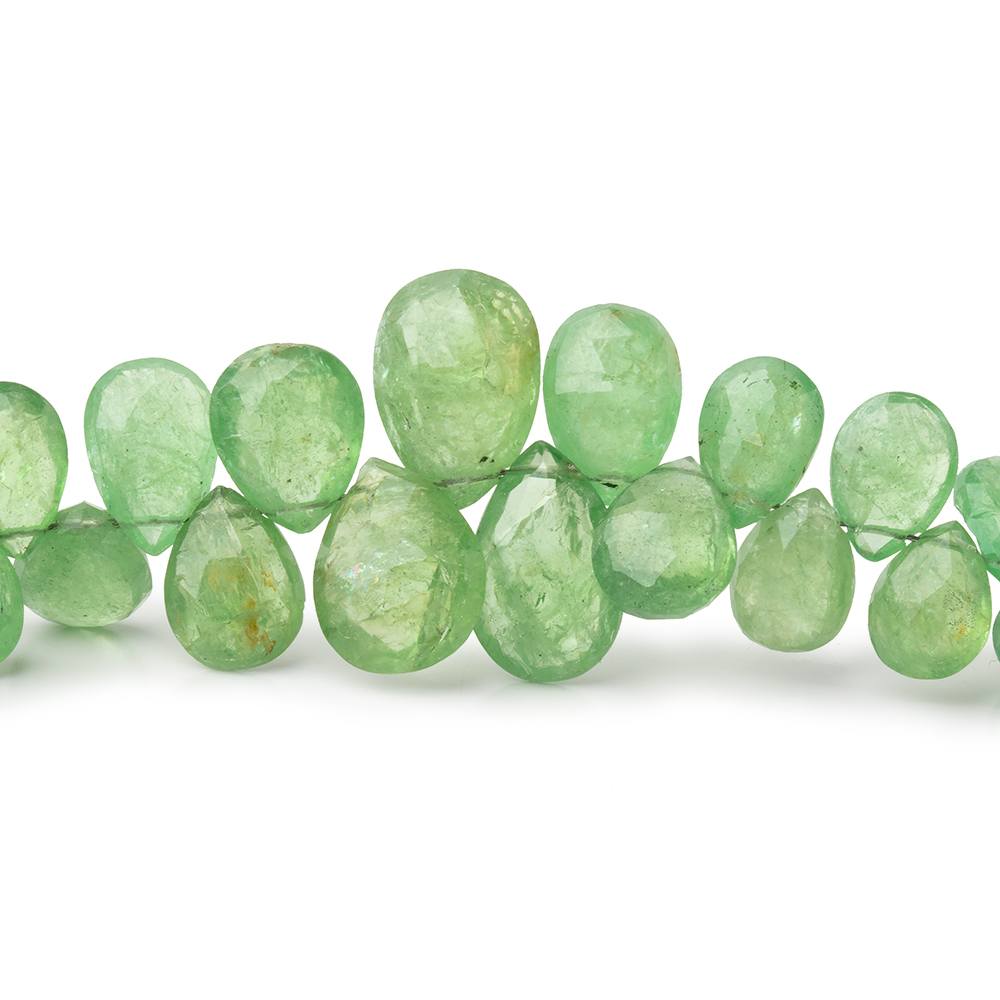 6.5x5-12x8.5mm Tsavorite Garnet Faceted Pear Beads 8 inch 62 pieces AA (ONLINE ORDER ONLY)