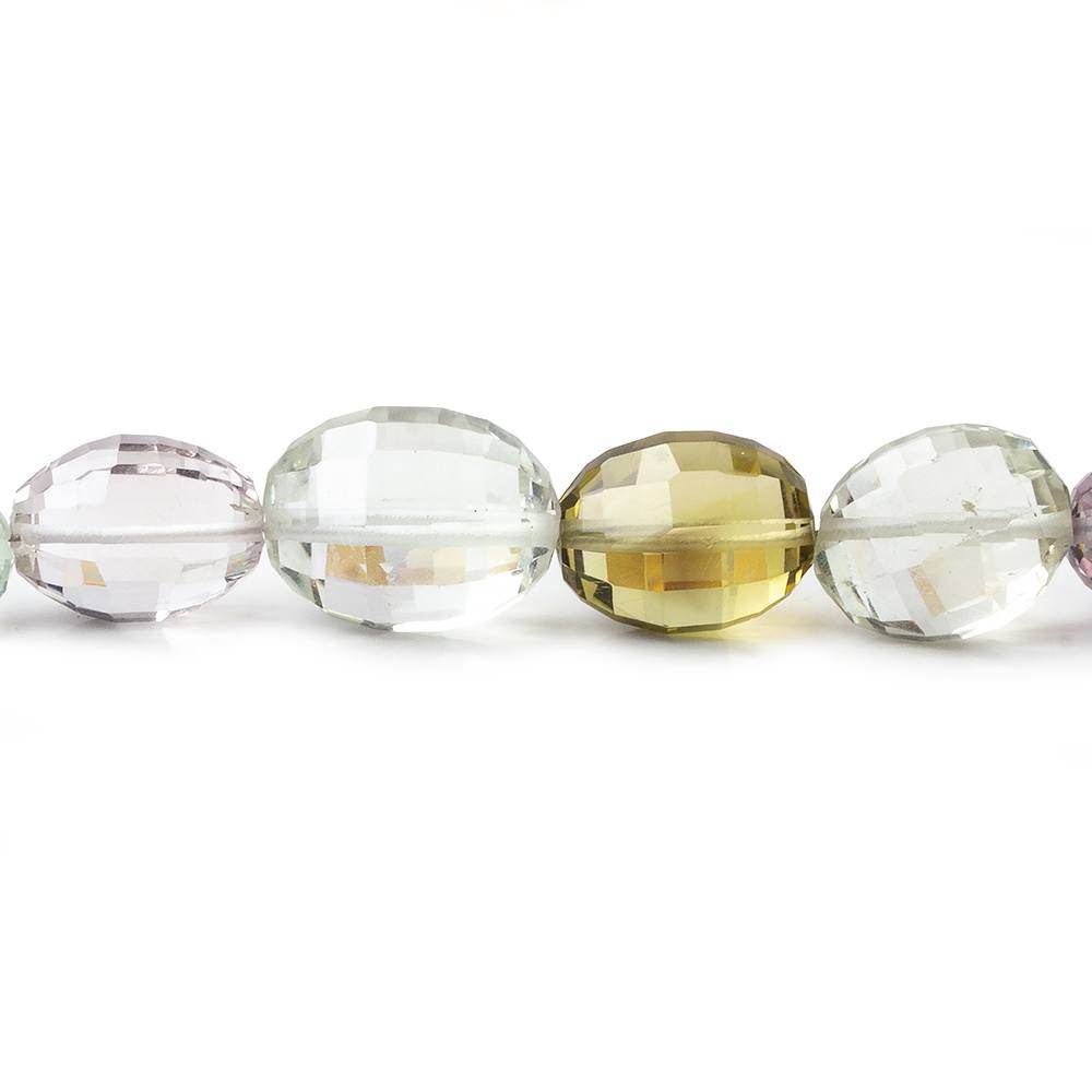 6.5x5-14x10mm Multi-Gemstone checkerboard faceted ovals 18 inch 50 pcs AA (ONLINE ORDER ONLY)
