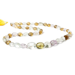 6.5x5-14x10mm Multi-Gemstone checkerboard faceted ovals 18 inch 50 pcs AA (ONLINE ORDER ONLY)