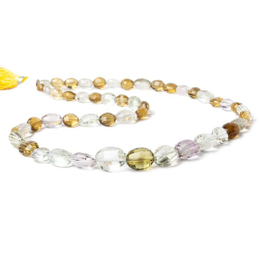 6.5x5-14x10mm Multi-Gemstone checkerboard faceted ovals 18 inch 50 pcs AA (ONLINE ORDER ONLY)