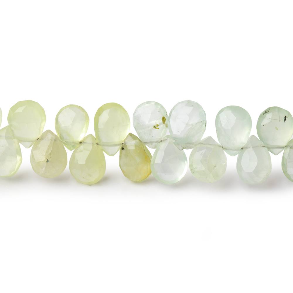 6.5x5-8x5mm Prehnite Faceted Pear Beads 8 inch 65 pieces (ONLINE ORDER ONLY)