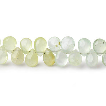 6.5x5-8x5mm Prehnite Faceted Pear Beads 8 inch 65 pieces (ONLINE ORDER ONLY)