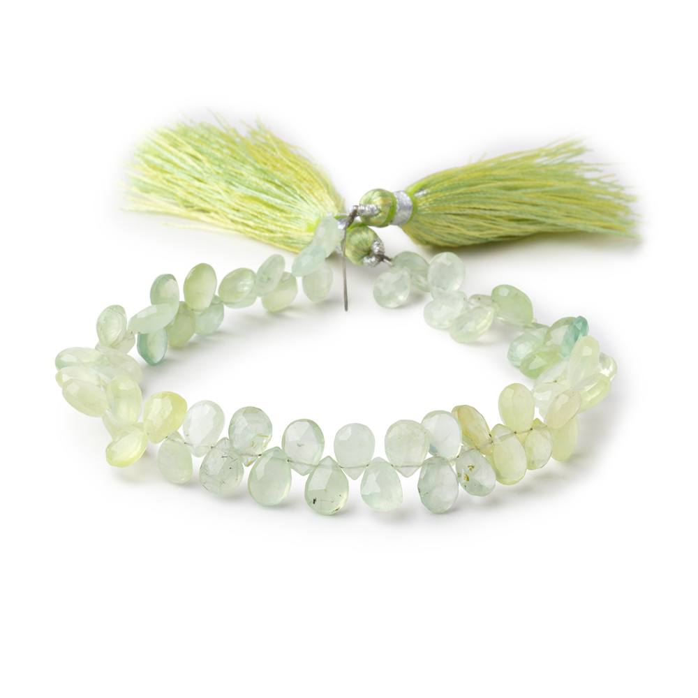 6.5x5-8x5mm Prehnite Faceted Pear Beads 8 inch 65 pieces (ONLINE ORDER ONLY)