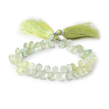 6.5x5-8x5mm Prehnite Faceted Pear Beads 8 inch 65 pieces (ONLINE ORDER ONLY)