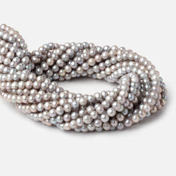 6.5x5.5mm Silver Off Round Freshwater Pearl Beads 16 inch 72 pieces (ONLINE ORDER ONLY)