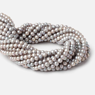 6.5x5.5mm Silver Off Round Freshwater Pearl Beads 16 inch 72 pieces (ONLINE ORDER ONLY)