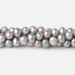6.5x5.5mm Silver Off Round Freshwater Pearls 16 inch 72 Beads (ONLINE ORDER ONLY)