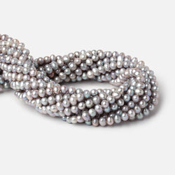 6.5x5.5mm Silver Off Round Freshwater Pearls 16 inch 72 Beads (ONLINE ORDER ONLY)