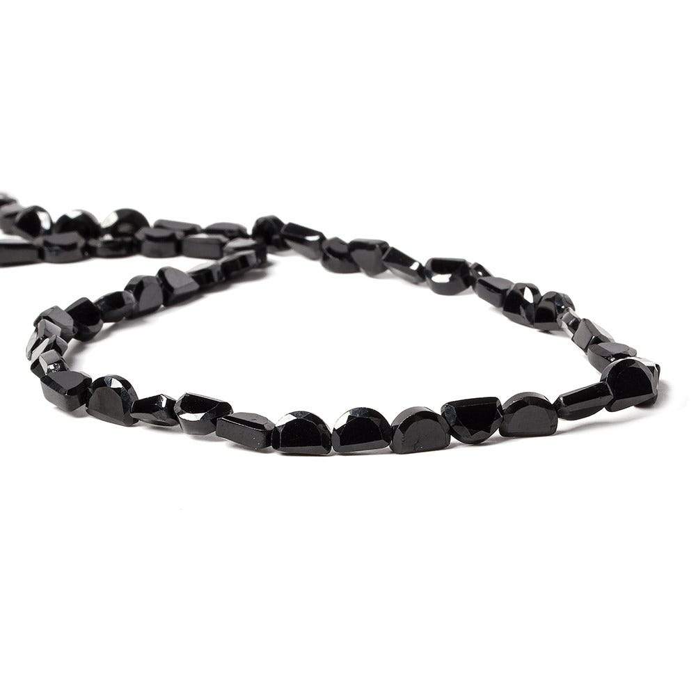6.5x5mm Black Spinel bezel faceted half moon beads 13 inch 49 pieces (ONLINE ORDER ONLY)