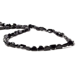 6.5x5mm Black Spinel bezel faceted half moon beads 13 inch 49 pieces (ONLINE ORDER ONLY)