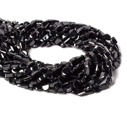 6.5x5mm Black Spinel bezel faceted half moon beads 13 inch 49 pieces (ONLINE ORDER ONLY)