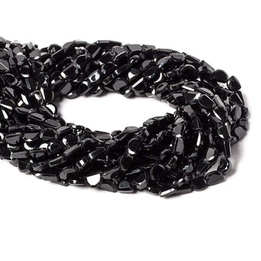 6.5x5mm Black Spinel bezel faceted half moon beads 13 inch 49 pieces (ONLINE ORDER ONLY)