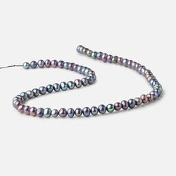 6.5x5mm Peacock Off Round Freshwater Pearls 15.5 inch 74 Beads (ONLINE ORDER ONLY)