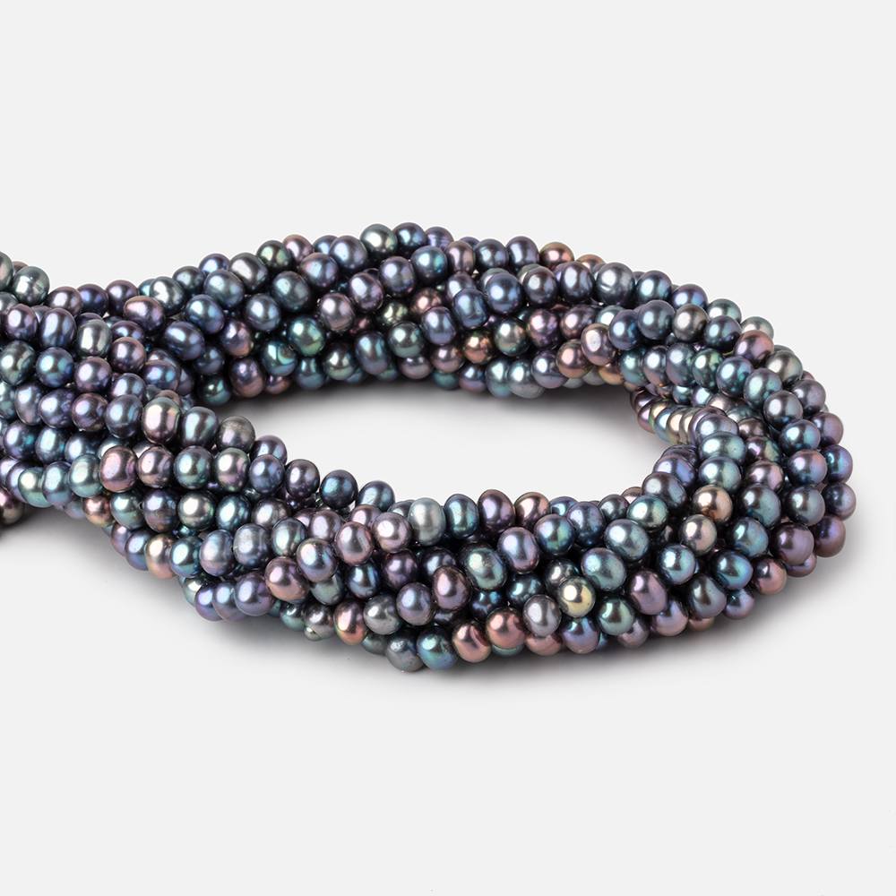 6.5x5mm Peacock Off Round Freshwater Pearls 15.5 inch 74 Beads (ONLINE ORDER ONLY)