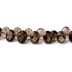 6.5x5mm Smoky Quartz Pavilion Faceted Oval Beads 13 inch 100 pieces (ONLINE ORDER ONLY)