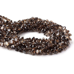 6.5x5mm Smoky Quartz Pavilion Faceted Oval Beads 13 inch 100 pieces (ONLINE ORDER ONLY)