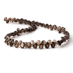6.5x5mm Smoky Quartz Pavilion Faceted Oval Beads 13 inch 100 pieces (ONLINE ORDER ONLY)