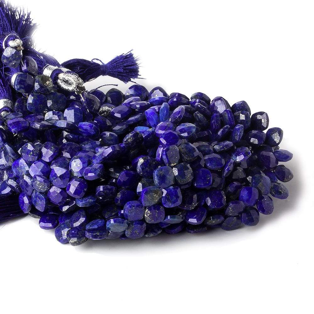 6.5x6.5mm Lapis Lazuli faceted pillow beads 7.25 inch 52 pieces A (ONLINE ORDER ONLY)