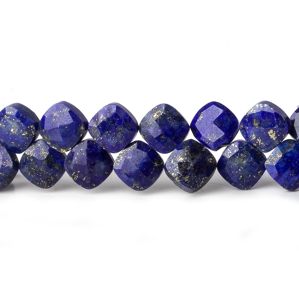 6.5x6.5mm Lapis Lazuli faceted pillow beads 7.25 inch 52 pieces A (ONLINE ORDER ONLY)
