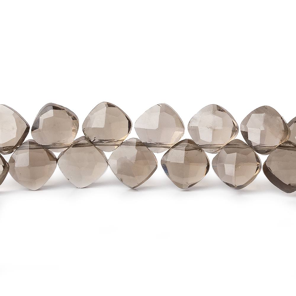 6.5x6.5mm Smoky Quartz faceted pillow beads 7.25 inch 50 pieces A (ONLINE ORDER ONLY)