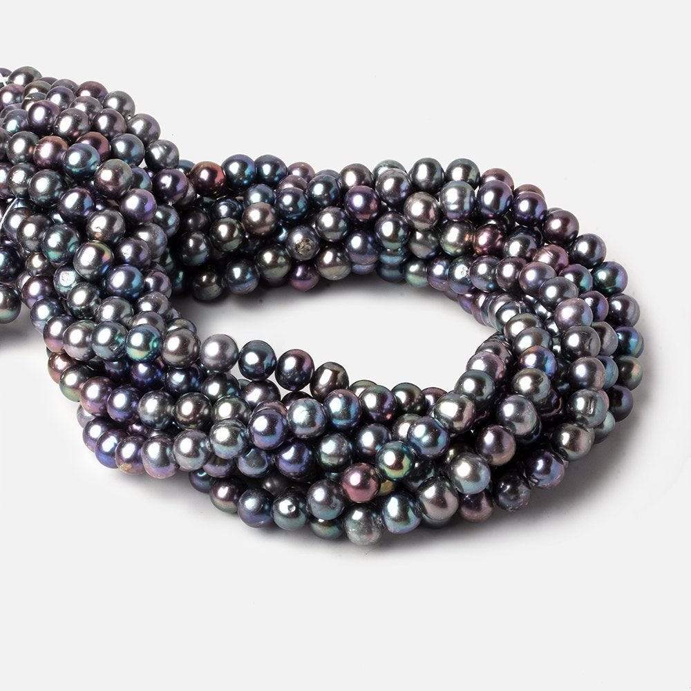 6.5x7mm Peacock Off Round Freshwater Pearls 16 inch 60 pieces (ONLINE ORDER ONLY)