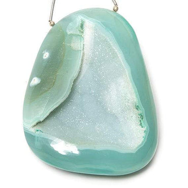66x53mm Aqua Concentric Agate Drusy Freeform Focal Bead 1 piece (ONLINE ORDER ONLY)