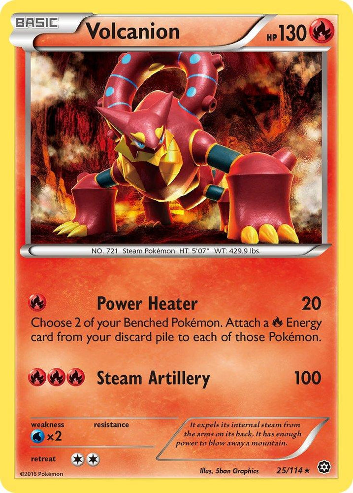 Volcanion (25/114) (Cracked Ice Holo) (Theme Deck Exclusive) [XY: Steam Siege] (Online Only)