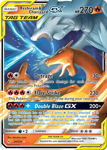 Reshiram & Charizard GX (20/214) [Sun & Moon: Unbroken Bonds] (Online Only)