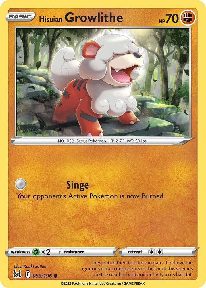 Hisuian Growlithe (083/196) [Sword & Shield: Lost Origin] (Online Only)