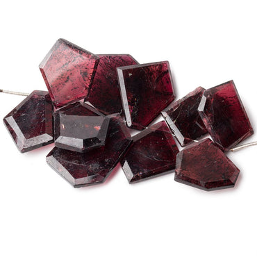 23x21-32x22mm Rhodolite Garnet bezel faceted free shape beads 3 inch 10 pieces (ONLINE ORDER ONLY)
