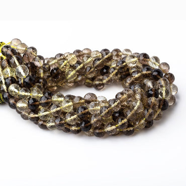 6.5mm Bi Color Quartz faceted round beads 10 inch 42 pieces (ONLINE ORDER ONLY)