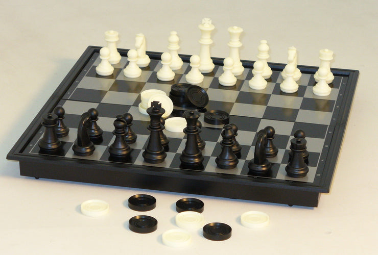 Chess - 12" Magnetic Chess with Checkers (ONLINE ORDER ONLY)