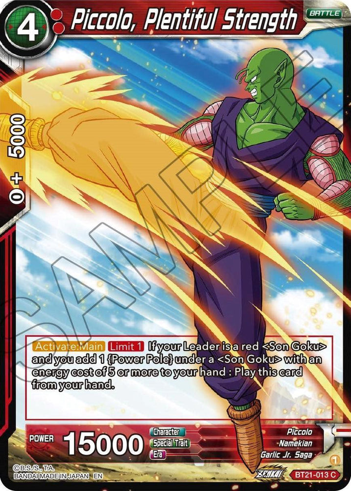 Piccolo, Plentiful Strength (BT21-013) [Wild Resurgence] (ONLINE ORDER ONLY)