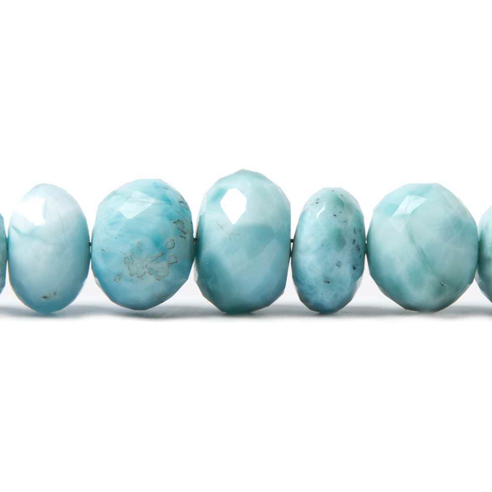 6.9-11.5mm Larimar faceted rondelle beads 19 inches 94 pieces AA (ONLINE ORDER ONLY)