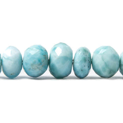 6.9-11.5mm Larimar faceted rondelle beads 19 inches 94 pieces AA (ONLINE ORDER ONLY)