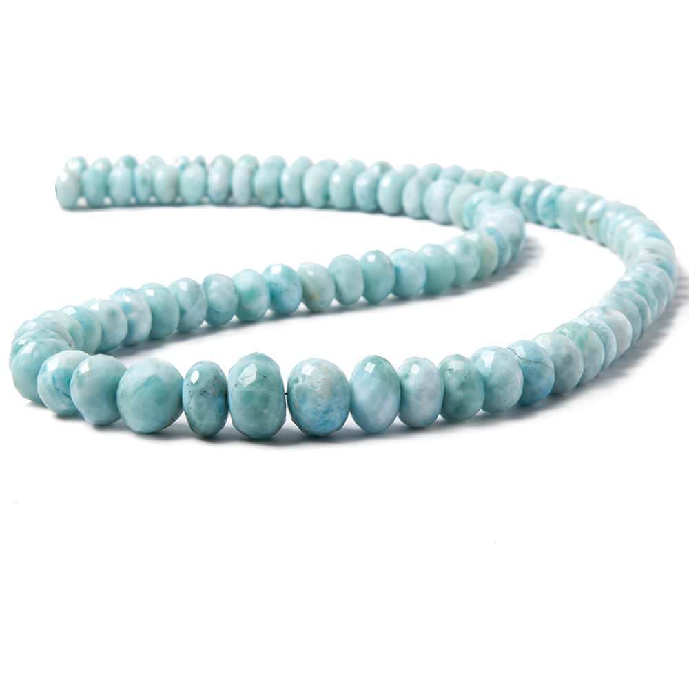 6.9-11.5mm Larimar faceted rondelle beads 19 inches 94 pieces AA (ONLINE ORDER ONLY)