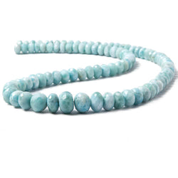 6.9-11.5mm Larimar faceted rondelle beads 19 inches 94 pieces AA (ONLINE ORDER ONLY)