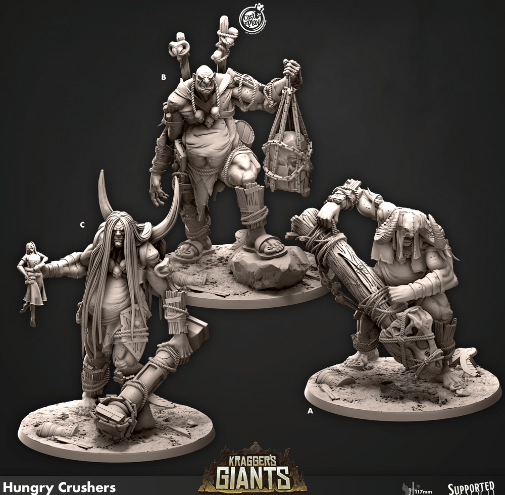 3D Printed Cast n Play Hungry Crushers Kragger's Giants Set 28mm 32mm D&D (Online Only)