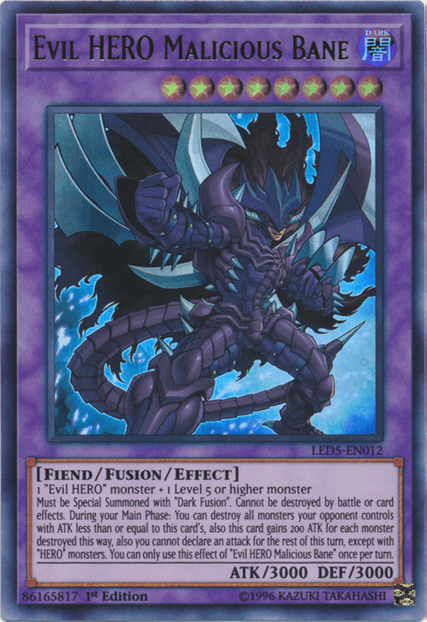 Evil Hero Malicious Bane [LED5-EN012] Ultra Rare (ONLINE ORDER ONLY)