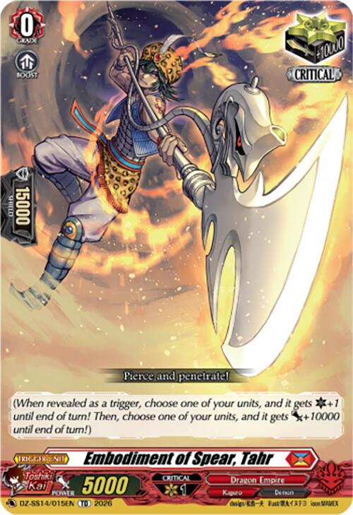 Embodiment of Spear, Tahr (DZ-SS14/015EN) [Dragonic Overlord Start Deck]