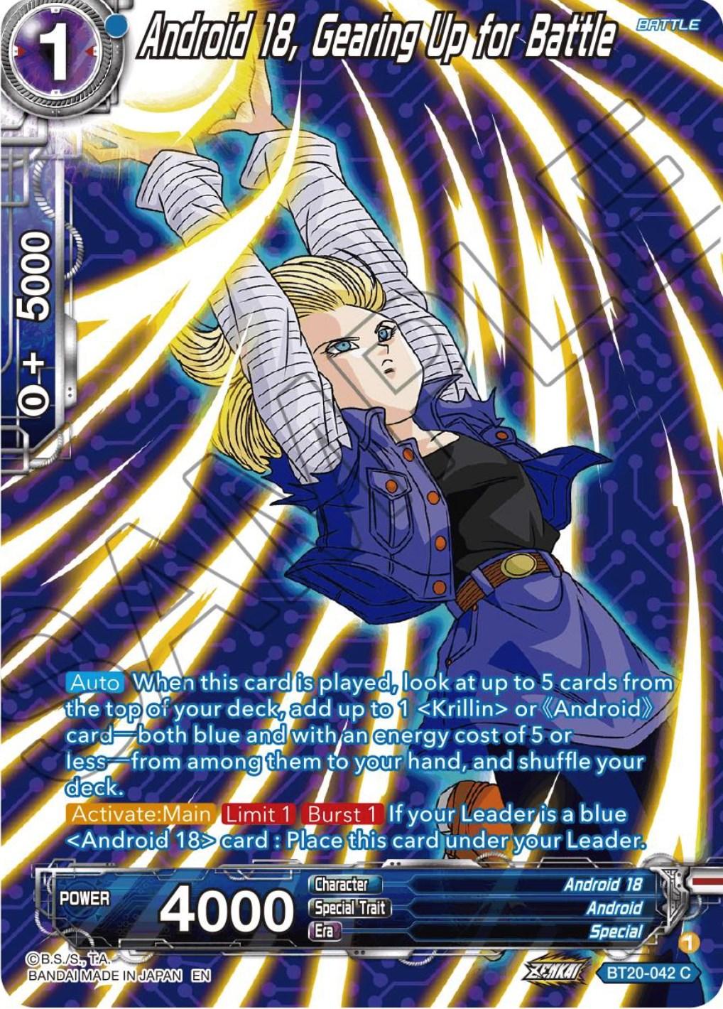 Android 18, Gearing Up for Battle (Silver Foil) (BT20-042) [Power Absorbed] (ONLINE ORDER ONLY)