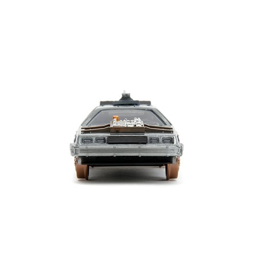 Back to the Future Part III die-cast 1:32 scale "Hollywood Rides" DeLorean Time Machine (railroad) (ONLINE ORDER ONLY)