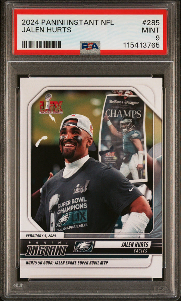 Graded 2024 Panini Instant NFL Jalen Hurts #285 Football Card PSA 9 Mint (ONLINE ORDER ONLY)