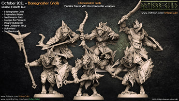 3D Printed Artisan Guild Modular Bonegnasher Gnolls Bonegnasher Gnolls 28mm 32mm (Online Only)